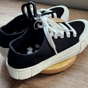 Mad Love Platform Lace Up Shoes - Canvas - Black-Fran Women’s Size 8